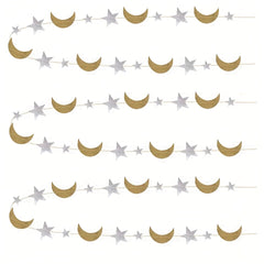 Star & Moon Paper Flower Hanging Decor for Events