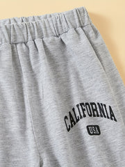 3pcs CALIFORNIA Letter Boys Active Sweatpants Breathable Jogger Sports Pants
