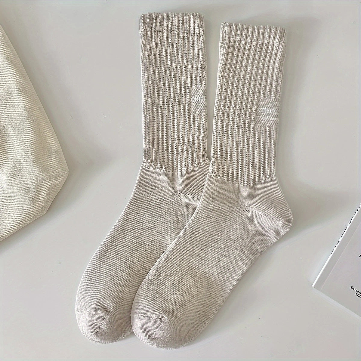 Letter Print Socks Women's Mid Tube Stockings