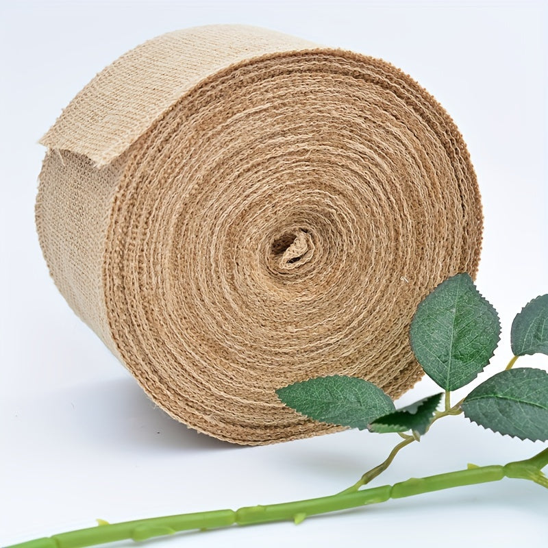 10cm Wide Burlap Fabric Ribbon 11 Yards DIY Ribbon Decoration Wedding Party