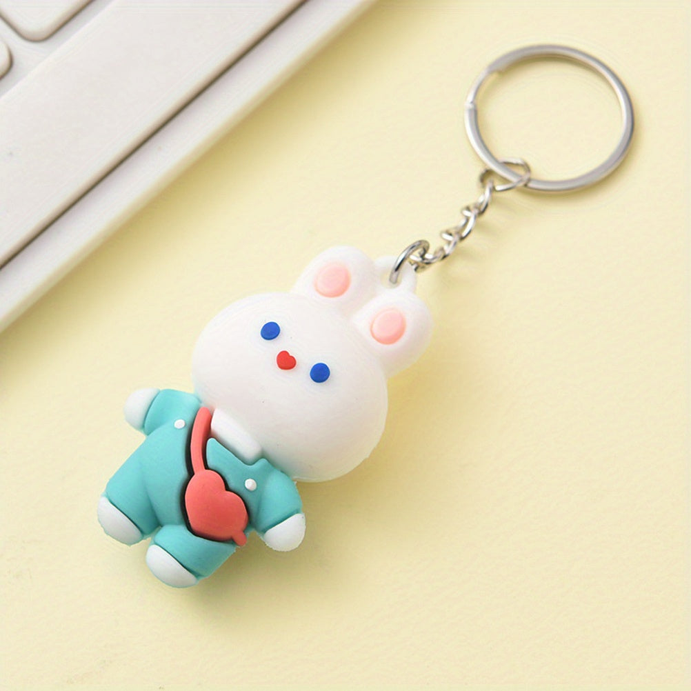 Cartoon Rabbit Keychain Animal Doll Key Ring Purse Bag Backpack Car Charm