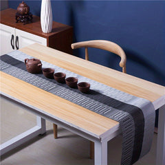 Contrast PVC Teslin Woven Table Runner for Home Kitchen Dining Decor