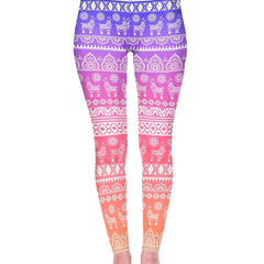 Gradient Print Skinny Leggings Stretchy High Waist Yoga Leggings