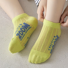 5 Pairs Boys Cotton Blend Ankle Socks Breathable Lightweight Mesh Comfortable