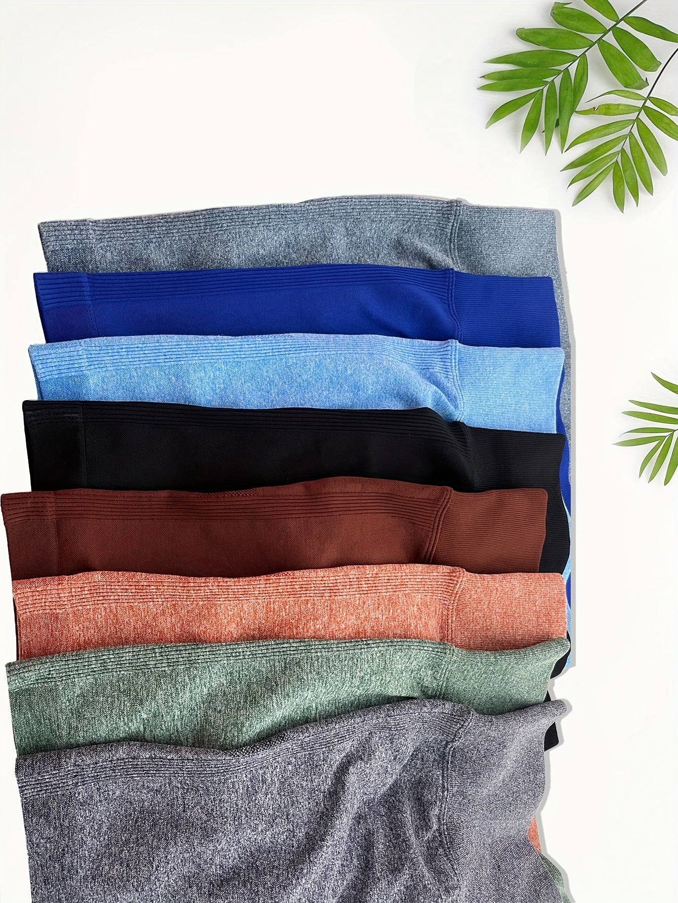 High Waisted Yoga Shorts For Women - 8pcs Solid Sports Shorts