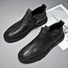 Men's Zipper Loafers Casual Slip-on Shoes