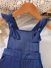Baby Girls Bowtie Overall Shorts Bib Pants