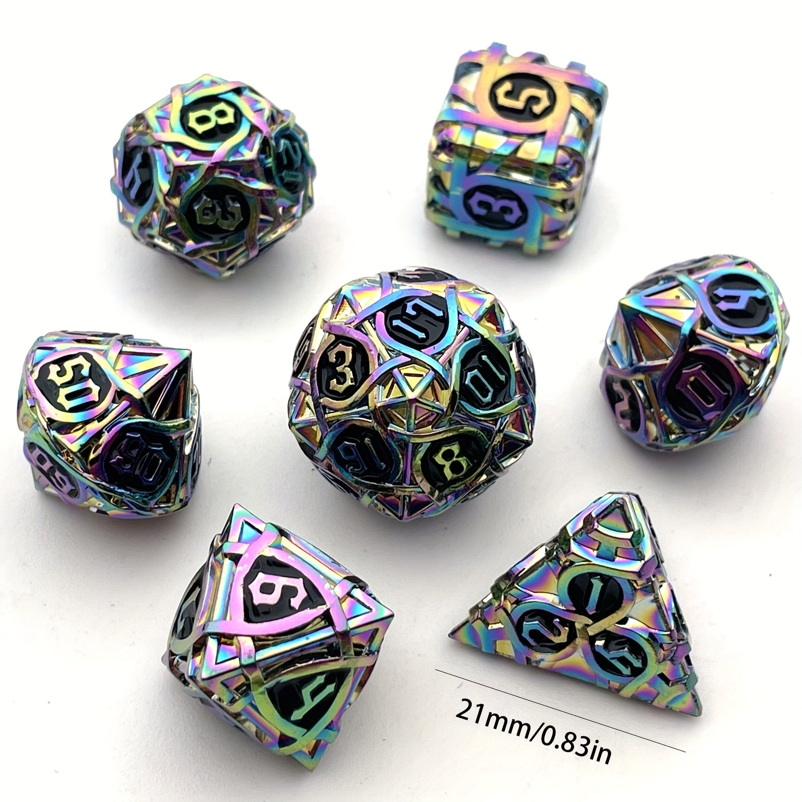 7pcs Solid Maze Metal Mini Dice Game Punishment Drinking Fun Dice