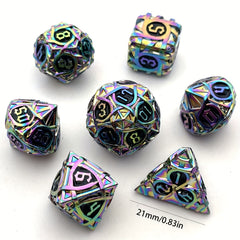 7pcs Solid Maze Metal Mini Dice Game Punishment Drinking Fun Dice