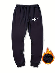 Lightning Pattern Casual Stretch Joggers Men's Sweatpants