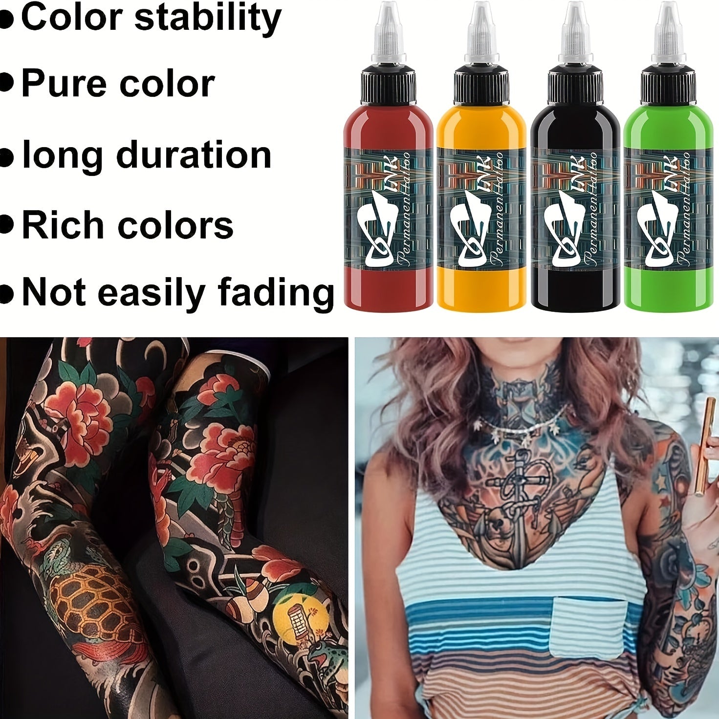 14pcs Tattoo Ink Set Professional Tattoo Pigment Set Long Lasting