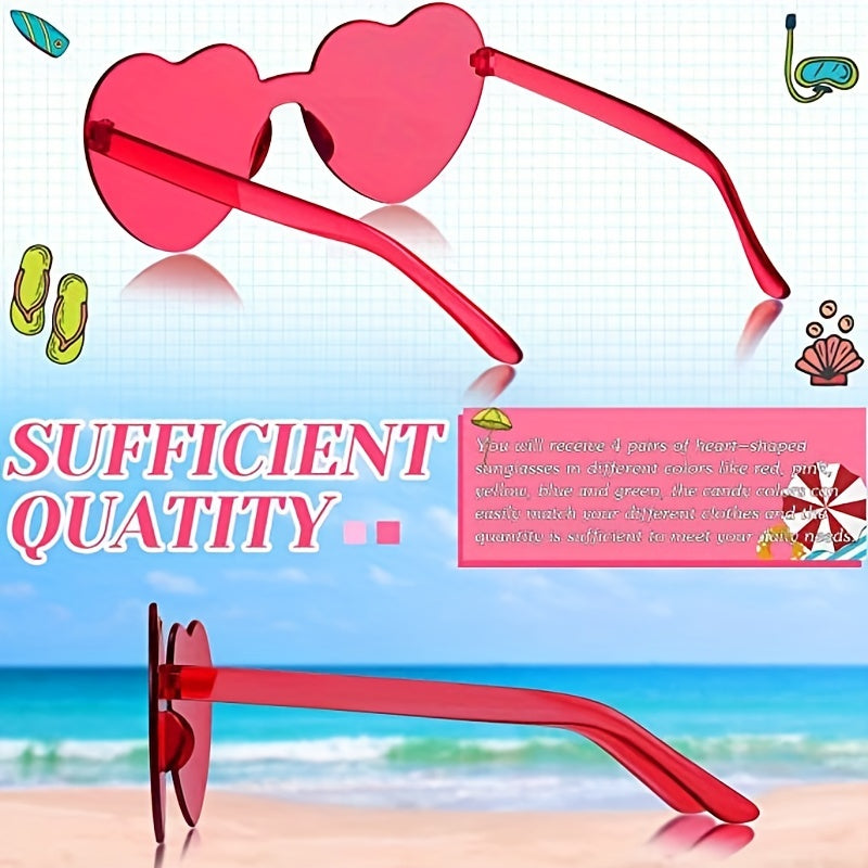 12 Pairs Heart Shaped Candy Sunglasses for Parties