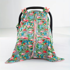 Flamingo Tree Flower Print Sunshade for Baby Crib