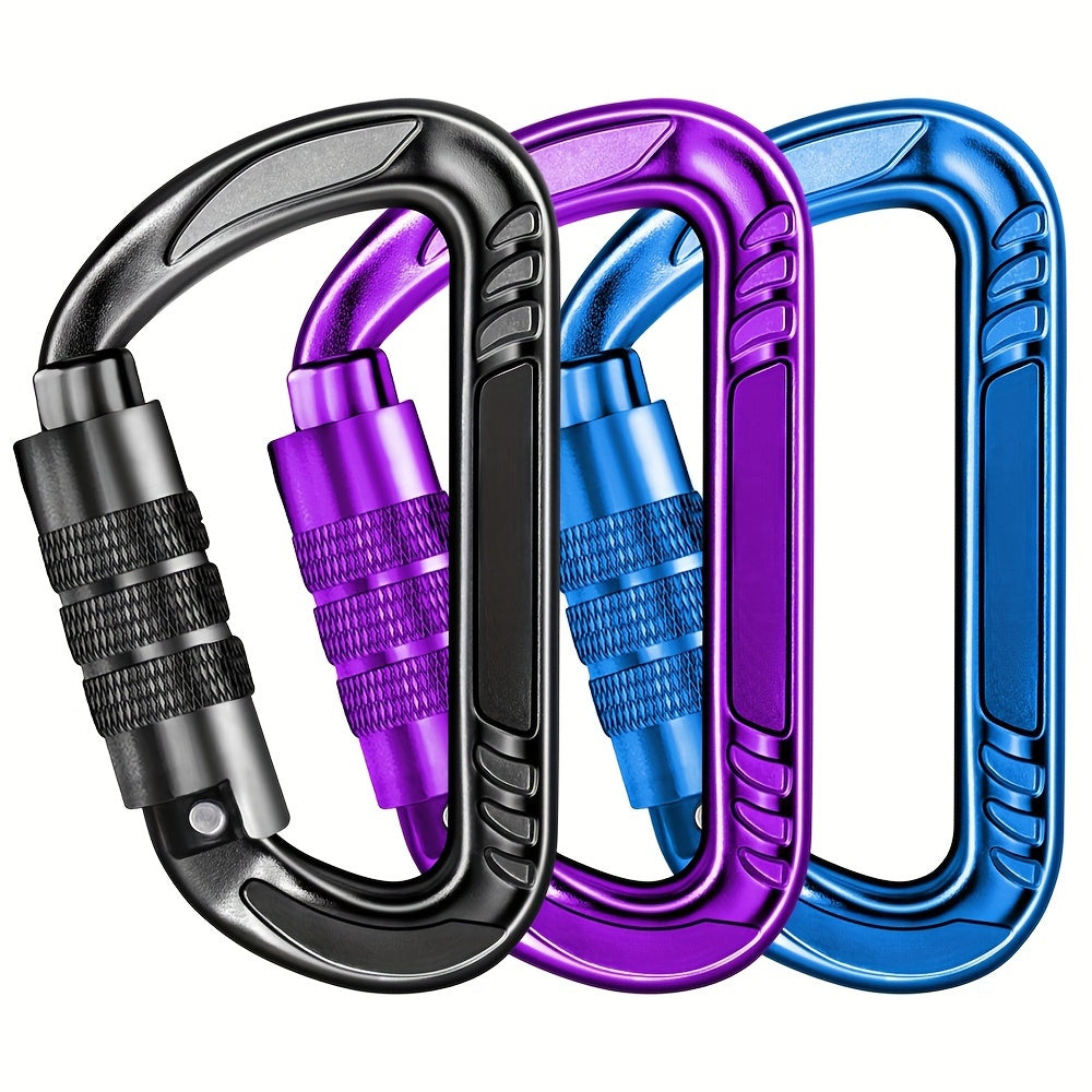 1pc 12KN Auto Lock Carabiner Clips for Keychain Hammock Hiking Dog Camping