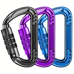 1pc 12KN Auto Lock Carabiner Clips for Keychain Hammock Hiking Dog Camping