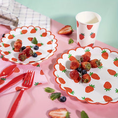 10pcs Strawberry Fruit Patterned Tableware for Parties & Events