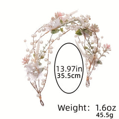 Faux Pearl Flower Leaf Headband Hairband Tiara Wedding Bridal Hair Accessories