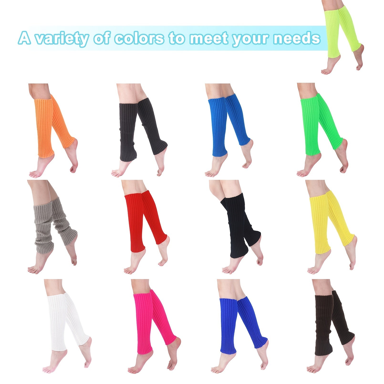 Ribbed Knit Leg Warmers Comfy Knee High Leg Warmers