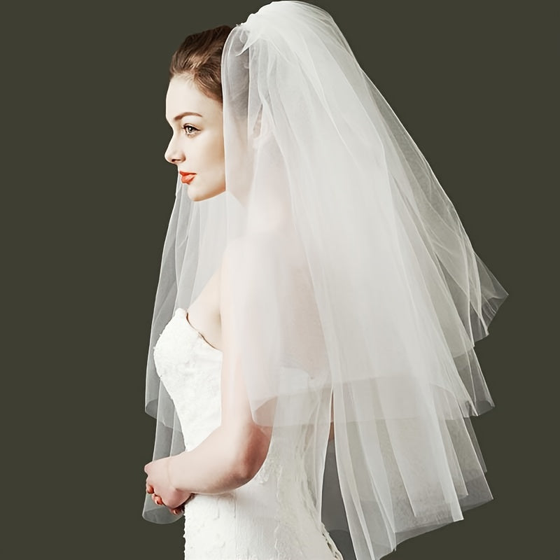 Double Layer Bridal Veil for Wedding Decoration