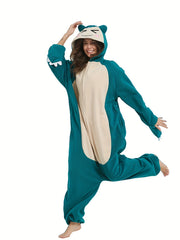 Cartoon Animals Halloween Pajama Long Sleeve Hooded Jumpsuit