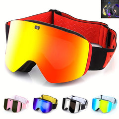 Magnetic Ski Goggles Double Layer Lens Anti fog UV400 Snowboard Glasses