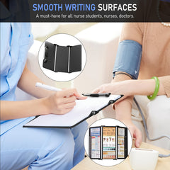 3-Layer Aluminum Nursing Clipboard with Cheat Sheets & Clip
