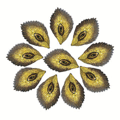 10pcs Peacock Feather Sequins Embroidered Cloth Patches For Clothing Repair