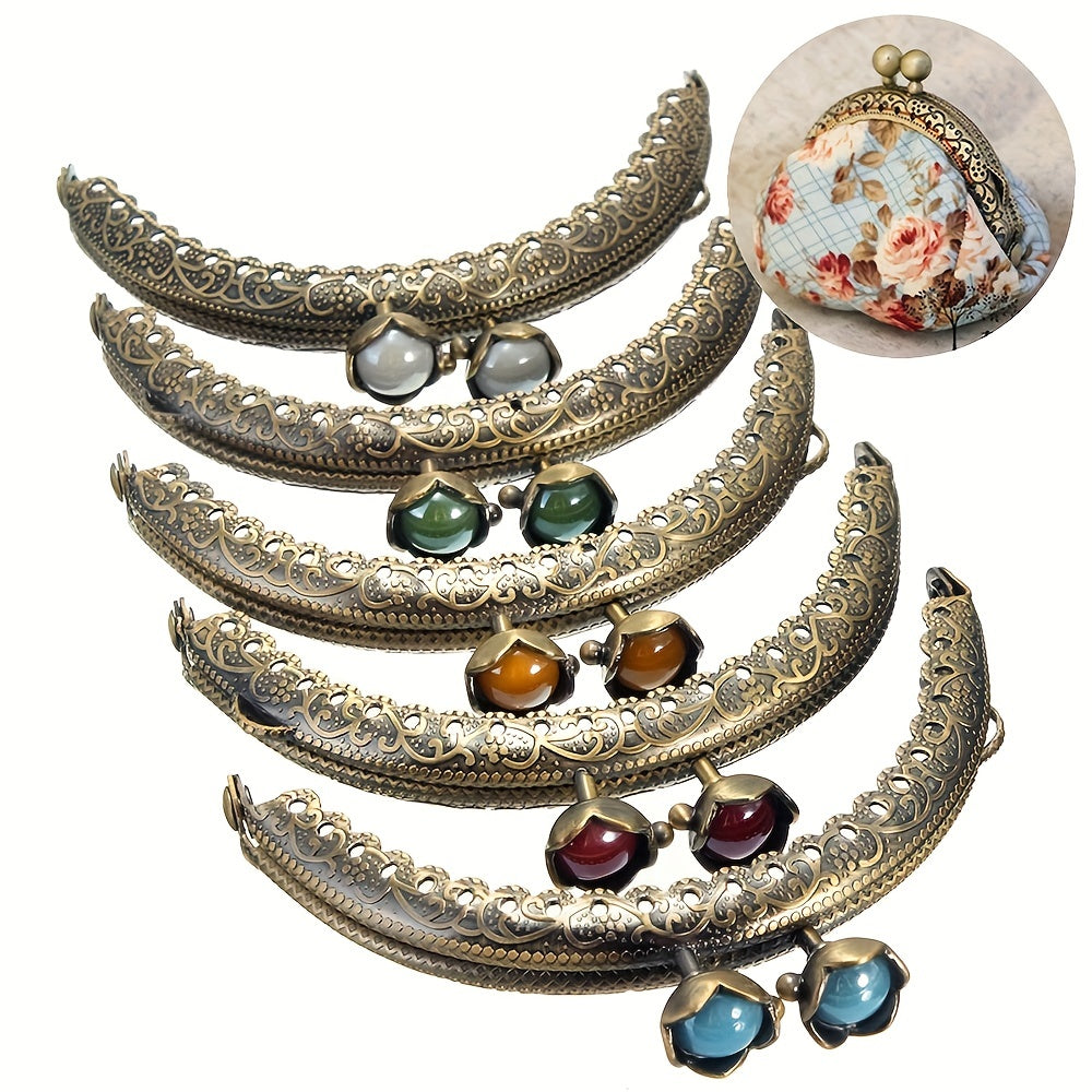 Embossing Head Coin Purse Frame Metal Clasp Closure Wallet Accessories