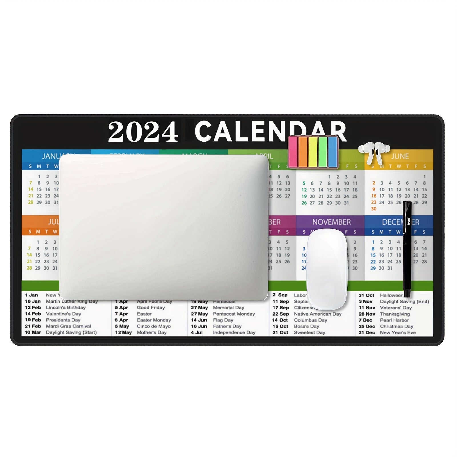Large Desk Calendar Mouse Pad Non-slip Rubber for Office Laptop