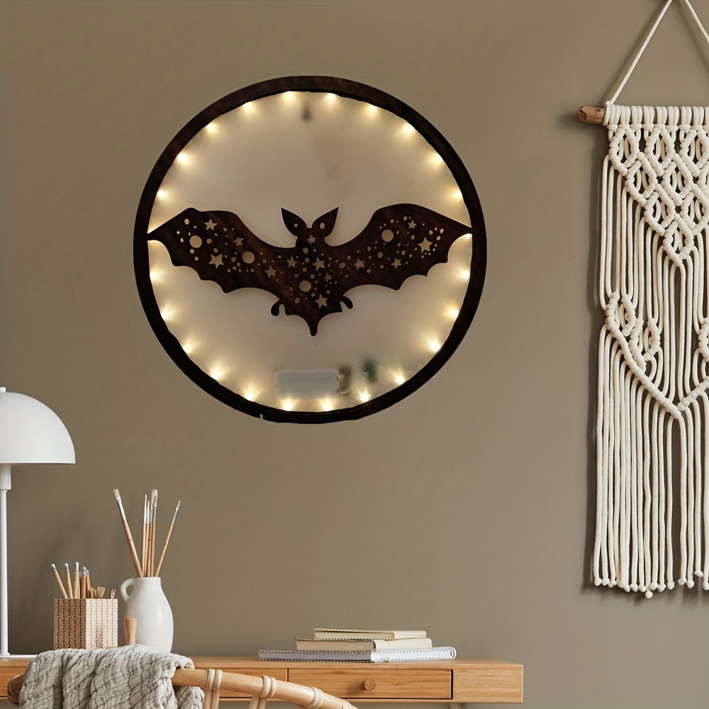 LED Lights Wooden Bat Series Wall Hanging Decoration