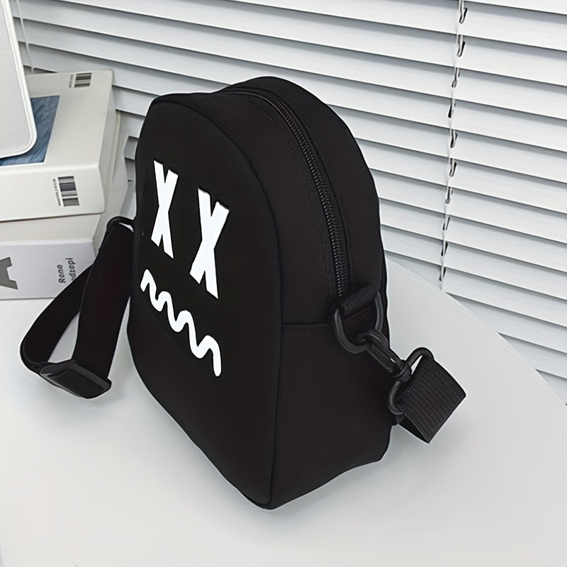 Funny Face Crossbody Bag Nylon Lightweight Messenger Casual Shoulder Bag