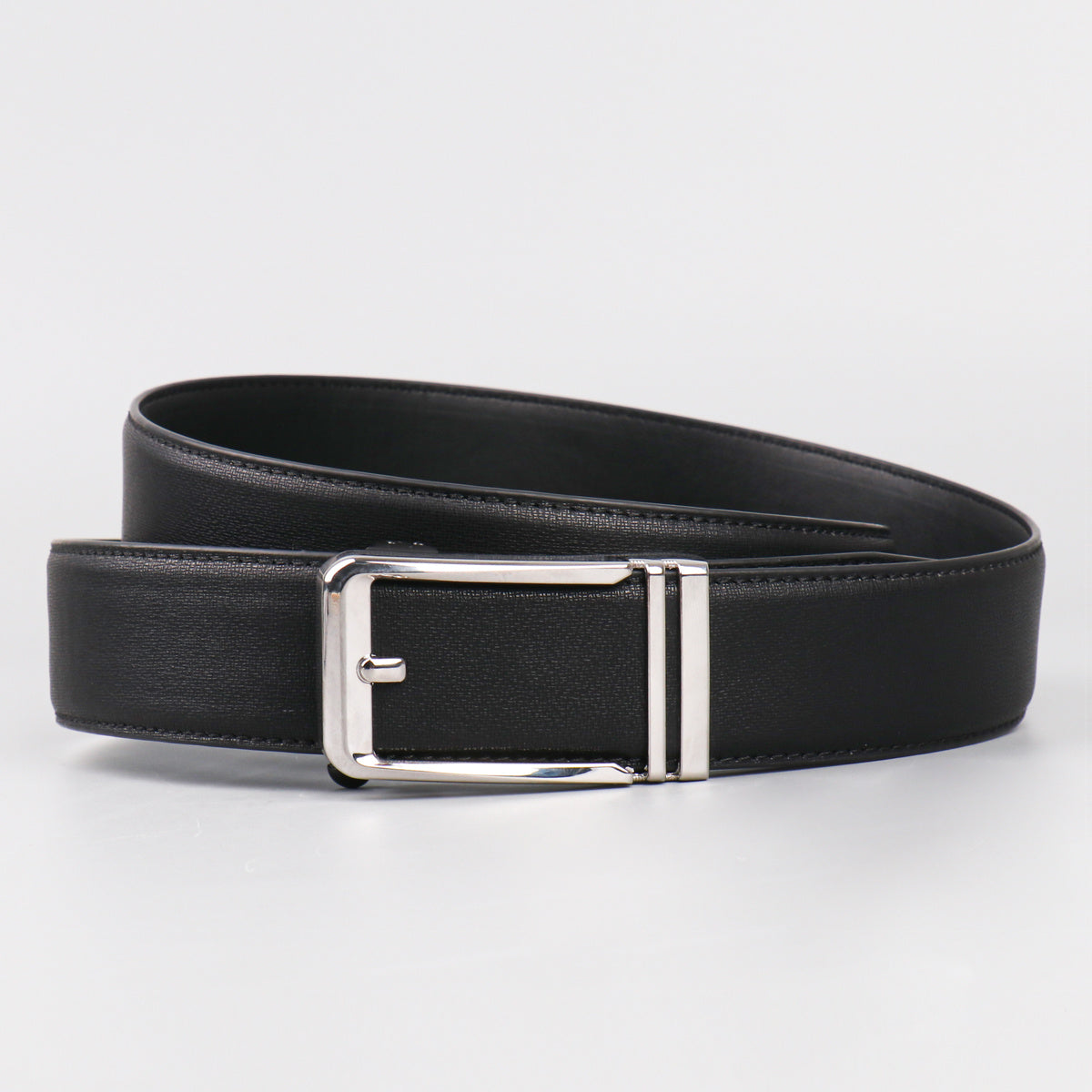 Men's Auto Buckle Lychee Pattern PU Belt Accessories