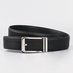 Men's Auto Buckle Lychee Pattern PU Belt Accessories