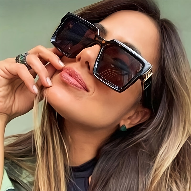 Vintage Oversize Square Sunglasses UV400 Protection