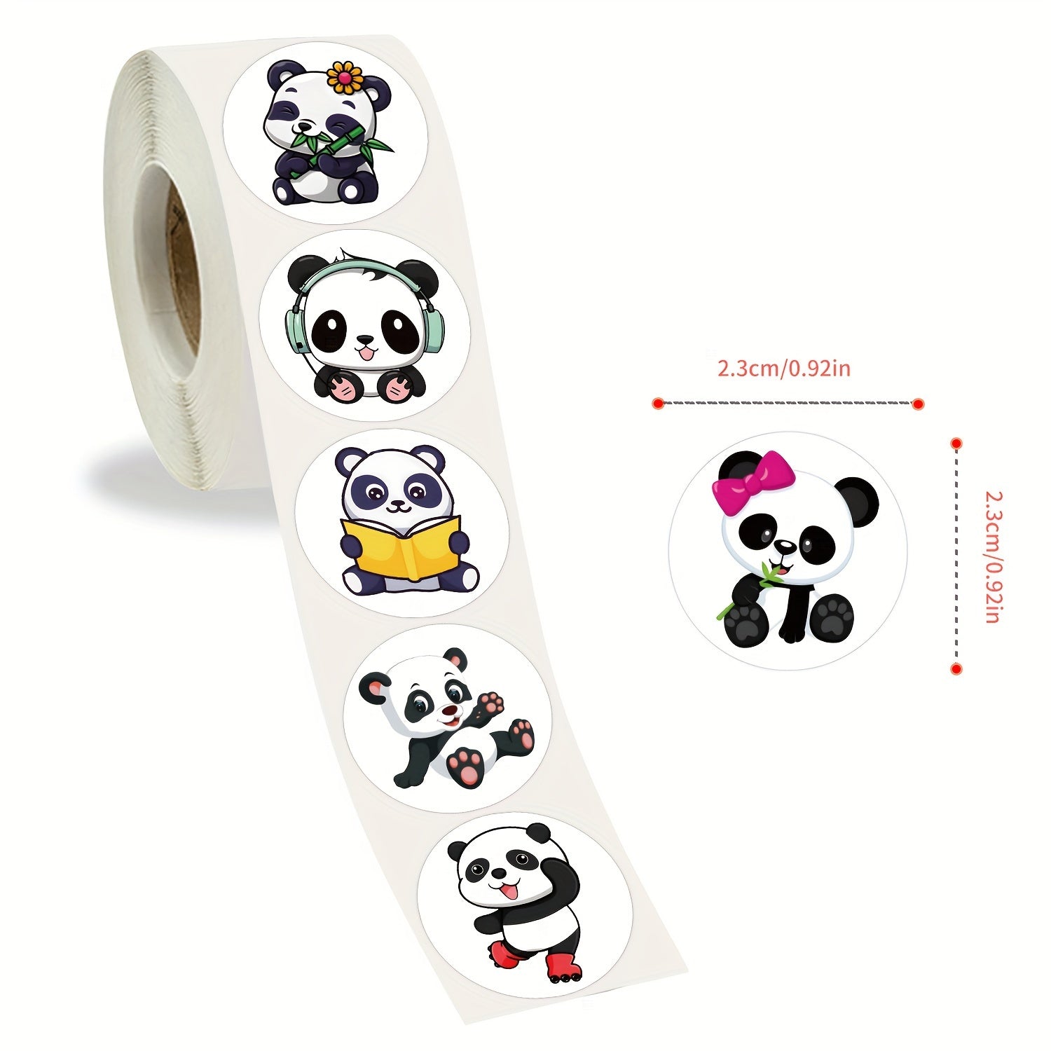 500pcs Cartoon Panda Animal Tape Decorative Luggage Mobile Phone Case Roll
