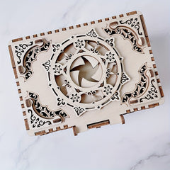 3D Wooden Puzzle Music Box Kit Antique Jewel Box DIY Home Decoration