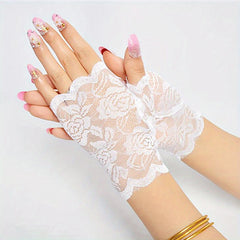 Women's Lace Wedding Gloves UV Protection Short Decoration Gloves