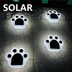 4pcs LED Solar Lawn Lights Outdoor Waterproof Buried Lights Bear Cat Paw