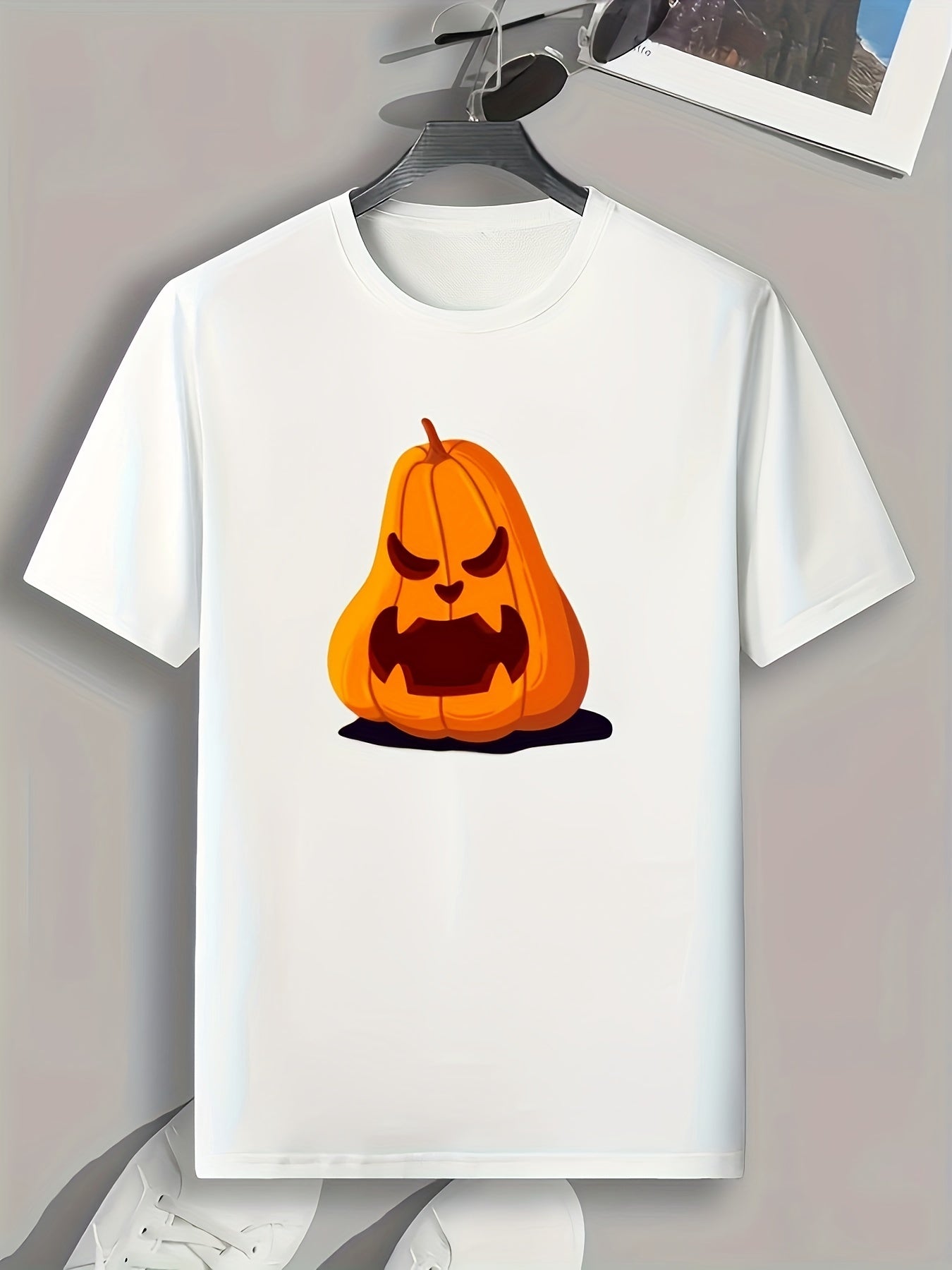 Halloween Pumpkin Print Men's Graphic T-shirt