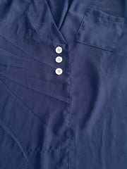 Casual Blouse Women's Plus Solid Button Long Sleeve V Neck Tunic Top
