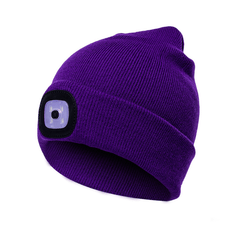 Unisex Beanie Hat With Light USB Rechargeable Hands LED Headlamp Hat