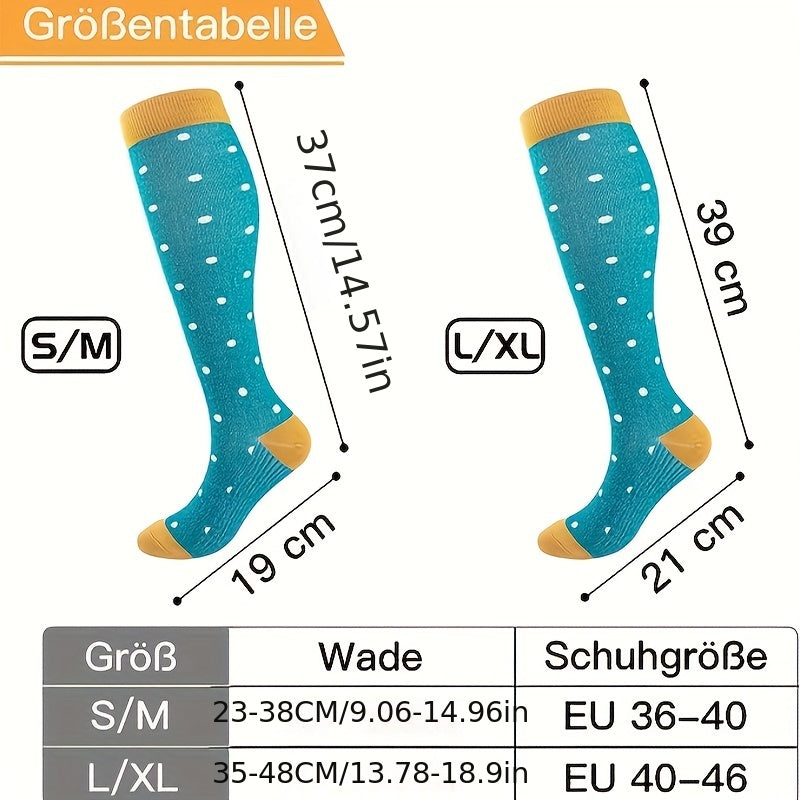 3 Pairs Compression Socks for Men and Women Knee High Stocking for Sports