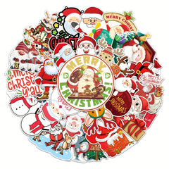 50 Christmas Doodle Stickers DIY Notebook Skateboard Water Cup Lug