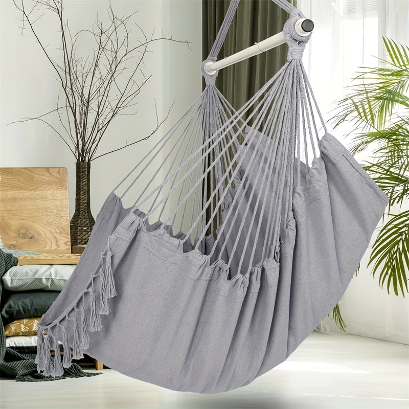 Hammock Chair Hanging Rope Swing 500 Lbs 2 Cushions Included Comfort Hanging Cha
