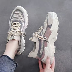 Women's Breathable Mesh Running Sports Shoes Platform Sneakers