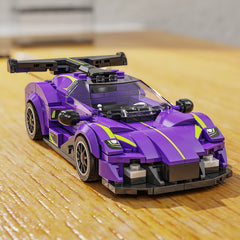 TYCOLE 316pcs Racing Car Model Set with Display Case Purple ABS Construction Toy