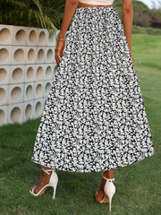 Floral Print Elastic Waist Skirt for Women