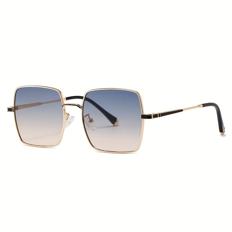 Men's Retro Square Frame Metal Sunglasses for Outdoor Activities
