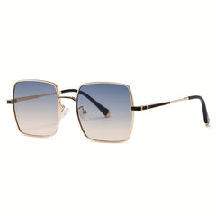 Men's Retro Square Frame Metal Sunglasses for Outdoor Activities