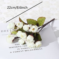 15 Mini Roses Bouquet Realistic Decoration Perfect Gift Birthday Party Supplies